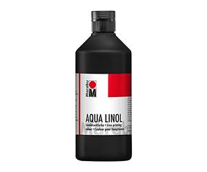 Marabu 15100075073 - Encre pour impression linoléique à base d'eau - Résistante aux taches - Noir - 500 ml - Pour toutes les techniques de haute pression à l'école, les loisirs et le graphisme