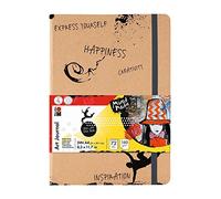 Marabu 1612000000101 Carnet de Notes 72 Pages Format A4 Papier à Grain Fin Mat sans Acide résistant à la lumière Reliure Cousue Haut de Gamme Blanc Naturel Format A4