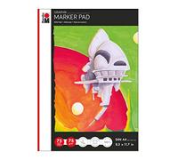 Marabu 1612000000401 Pad Graphix Bloc de marqueurs format A4 Feuilles de 75 g/m² Blanc lisse Sans acide et résistant au vieillissement Pour marqueurs et crayons à base d'alcool