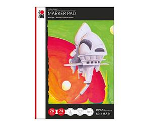Marabu 1612000000401 Pad Graphix Bloc de marqueurs format A4 Feuilles de 75 g/m² Blanc lisse Sans acide et résistant au vieillissement Pour marqueurs et crayons à base d'alcool
