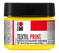 Marabu Peinture Textil Print Jaune primaire 100 ml – à base d'eau, inodore, résistante à la lumière