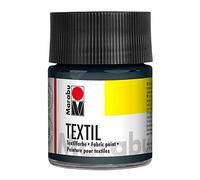 Marabu 17160005078 - Peinture Textile Grise 50 ML - Encre d'impression sur Tissu à Base d'eau - pour Tissus clairs - Lavable jusqu'à 60 °C - Doux au Toucher - Fixation Facile par Repassage ou Four