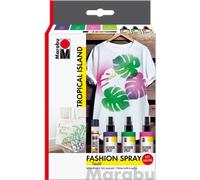 Marabu 171900085 Peinture à l'aérosol pour textiles "Fashion-Spray" Set TROPICAL ISLAND(S)