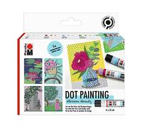 Marabu 1801000000081 Blossom Beauty Lot de 4 x 25 ml Peinture à pois à base d'eau sèche mat et sublime pour la création d'images avec la technique de peinture à pois