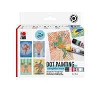 Marabu 1801000000082 - Dot Pen Set Fairytale Circus 4 x 25 ML, Peinture à Points à Base d'eau, sèche en Mat et en Relief, pour la création d'images avec la Technique Dot Painting