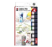 Marabu Stylos à bougie Candle Liner, 25 ml, cire crémeuse à base d'eau, inodores – Lot de 10