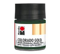 Marabu Colorado Gold 12640005768 Peinture à effet métallisé 50 ml à base d'eau, résistante à la lumière, aux intempéries, séchage rapide, pour pinceau et tapoter sur les surfaces absorbantes