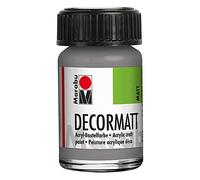 Marabu Decormatt 14010039278 - Decormatt Acryl gris clair 278 15 ml, peinture acrylique veloutée à base d'eau, crémeuse et colorée, résistante à la salive, aux intempéries, pour peindre librement et