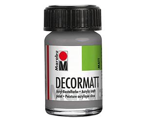 Marabu Decormatt 14010039278 - Decormatt Acryl gris clair 278 15 ml, peinture acrylique veloutée à base d'eau, crémeuse et colorée, résistante à la salive, aux intempéries, pour peindre librement et