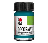 Marabu Decormatt 14010039290 Acrylique Turquoise 290, 15 ml, peinture acrylique veloutée mate à base d'eau, crémeuse et de couleur intense, résistante à la salive, aux intempéries