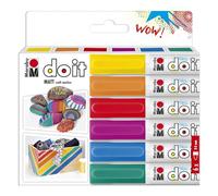 Marabu DO IT Craft Marker, set de 6 marqueurs acryliques avec pointe de 2-3 mm, marqueur acrylique avec système de filtre sans pompage, multi-marqueur pour pierres, bois et autres, 0128000000201