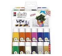 Marabu DO IT Craft Paint Set, 12 x 36 ml peinture, peinture acrylique satinée pour DIY, bricolage et loisirs créatifs, peinture à l'eau, résistante aux intempéries, à la lumière, vegan, 1276000000201