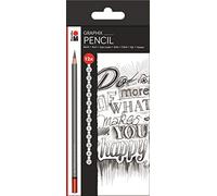 MARABU Etui de 12 Crayons à dessin "GRAPHIX" graduation assortie