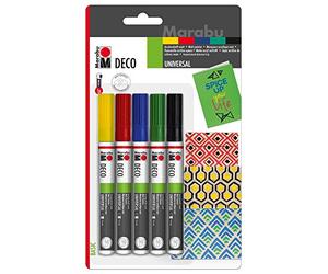 Marabu Feutre Acrylique Deco Painter Mat, Blister de 5