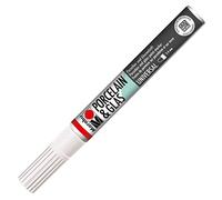Marabu Feutre de peinture Pour la porcelaine et le verre - Pointe universelle 2-4 mm, Blanc.