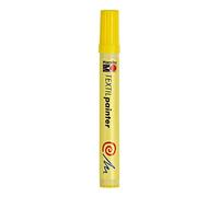Marabu Feutre pour Tissus légers, Jaune 019, Largeur de Trait env. 2-4 mm, à Base d'eau, Toucher Doux, Lavable jusqu'à 60 °C, Facile à Utiliser, résistant à la lumière, Textile, 13,9 x 1,5 x 1,5 cm,