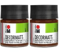 Marabu Flacon Verre 50 ml Peinture Acrylique Decormatt Marron Clair (Lot de 2)