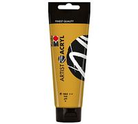 Marabu Gold Peinture Acrylique Fine de qualité Artistique à Base d'eau, consistance pâteuse, hautement pigmentée, très Bonne Brillance et opacité, Or, 120 ml (1er Pack), Set de 120 Pièces