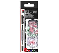 Marabu Graphix Lot de 4 marqueurs permanents Once upon a time, avec double pointe de 1 à 2 mm et 0,5 mm, couleurs brillantes, encre à séchage rapide, sans odeur et imperméable.