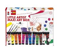 Marabu KiDS Little Artist Maxi Art Box, boîte de peinture et de bricolage pour enfants à partir de 5 ans, y compris 12 x 36 ml de peinture pour enfants, pinceaux, palette de mélange, 0305000000113