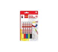 marabu kids marqueur pour textile, 5 x 3 ml, blister de 5 noir