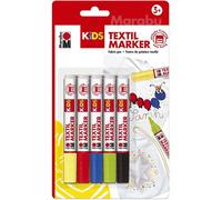 Marabu KiDS MARQUEUR TEXTILE, assortiment de 5 pièces