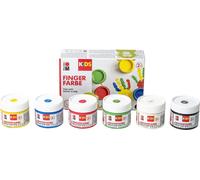 MARABU KiDS Kit de gouache au doigt, 100 ml, kit de 6