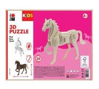 Marabu Puzzle 3D en bois 317000000023 – 30 pièces, FSC, env. 18×16 cm, à peindre et façonner