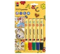 Marabu MARABU Feutres Textilpainter, 5 couleurs pour textiles clairs (2-4 mm)