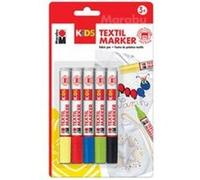 Marabu marabu kids marqueur pour textile, 5 x 3 ml, blister de 5 noir G