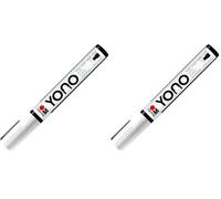 Marabu Marqueur YONO 12400102070 12400102070-YONO - Blanc 070 - Pointe biseautée japonaise, à base d'eau, résistant à la lumière et à l'eau - Pour presque tous les supports - 0,5-5 mm (Lot de 2)