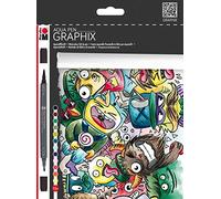Marabu Mega Mash Ensemble de 12 Stylos/Marqueurs de Couleur Aquarelle