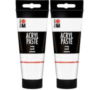 Marabu Pâte Acrylique Blanc 070, 100 ml, pâte à structure crémeuse et pâteuse à base d'eau, à mélanger, résistante aux intempéries, résistante à la lumière, végétalienne, 12020050070 (Lot de 2)