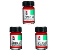 Marabu Peinture Acrylique Decorlack, Rouge Géranium, 15 ml (Lot de 3)
