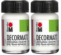 Marabu Peinture Acrylique Decormatt Flacon 15 ml Blanc (Lot de 2)