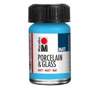 Marabu Peinture mate pour porcelaine, céramique et verre, bleu clair, 15 ml, peinture et estampage, à base d'eau, lavable, passe au lave-vaisselle