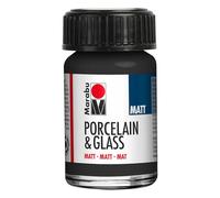 Marabu Peinture mate pour porcelaine, céramique et verre, noir, 15 ml, peinture et estampage, à base d'eau, lavable, passe au lave-vaisselle