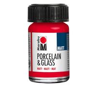 Marabu Peinture mate pour porcelaine, céramique et verre, cerise 15 ml, peinture et estampage, à base d'eau, lavable, passe au lave-vaisselle