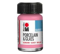 Marabu Peinture brillante rose pour porcelaine, céramique et verre, 15 ml, pour peinture et estampage à base d'eau, lavable, passe au lave-vaisselle
