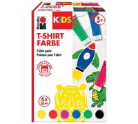 Marabu 0308000000010 - Kids Peinture pour t-Shirt, Peinture pour Tissu pour décorer Les Textiles, 6 x 36 ML, après Fixation, résistant au Lavage jusqu'à 60 °C, pour Enfants à partir de 3 Ans