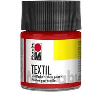 Marabu Peinture textile 50 ml pour tissus clairs – Rouge, à base d'eau, lavable 60°C