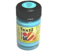 Marabu Textil Pot 15 ML, Peinture pour Tissu, Peinture pour Tissu., Bleu Caraïbe, 4.5 x 3 x 3.2 cm