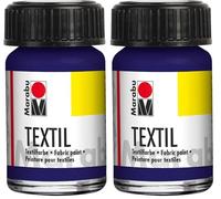 Marabu Peinture Textile Textile 15 ML - 053 Bleu foncé (Lot de 2)