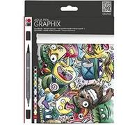 Marabu Pochoir Motif Mega Mash Aqua Stylo, En Plastique, Multicolore, Lot De 12 Mr014500100 multicolore G
