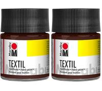 Marabu Pot Textil, Peinture pour Tissu., Marron foncé, 5 x 5 x 7.7 cm (Lot de 2)