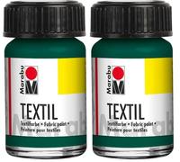 Marabu Pot Textil, Peinture pour Tissu., Vert foncé, 4.5 x 3 x 3.2 cm (Lot de 2)