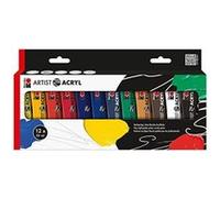 Marabu 1220000000092 - Artist Acrylique Tri Set de Peinture Acrylique Fine de qualité Artistique, à Base d'eau, consistance pâteuse, hautement pigmentée, très Bonne Brillance et opacité, 12 x 22 ML