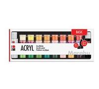 Marabu Peintures acryliques 34 x 59 ml · Multicolore, non toxiques, résistantes à l'eau