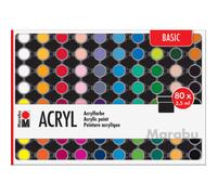 MARABU Set de peinture acrylique 'BASIC', 80 x 3,5 ml