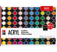 Marabu Set de peinture acrylique 'BASIC', 80 x 3,5 ml